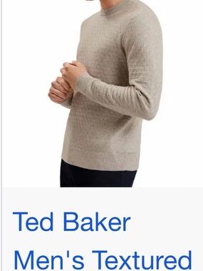 Ted Baker Men's Crewneck Sweater in Light Beige